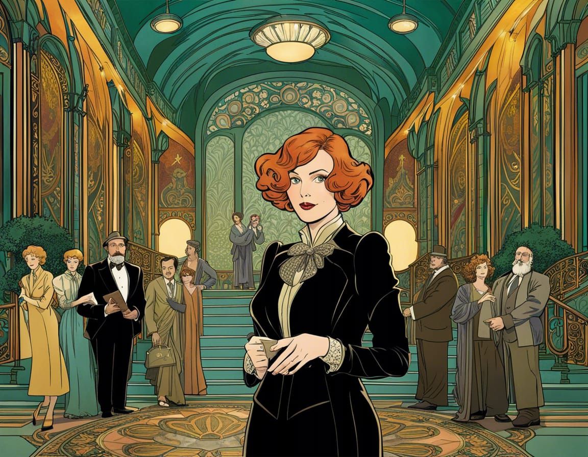 Art Nouveau Clue Graphic Novel Illustration