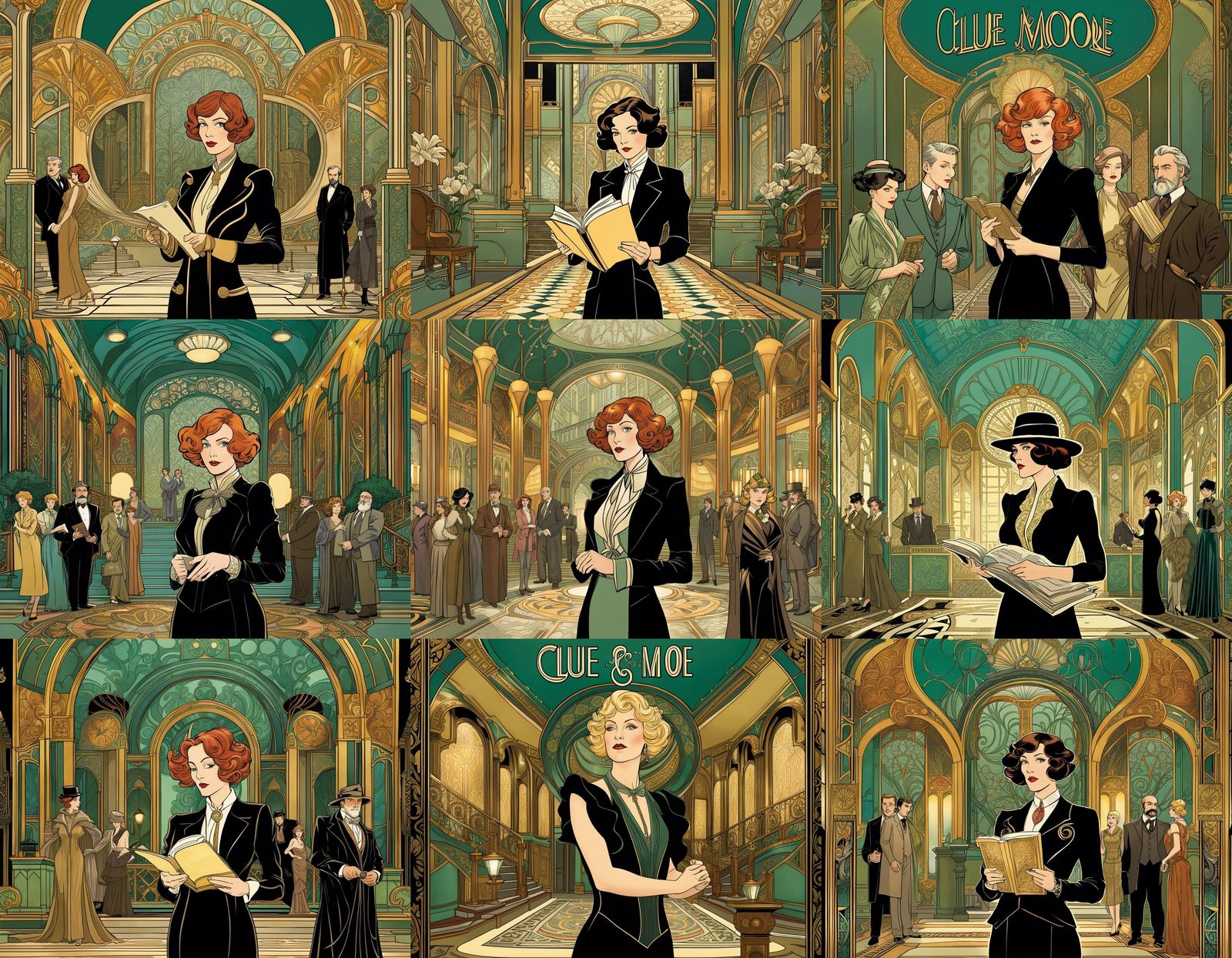 CLUE Reimagined: An Art Nouveau Graphic Novel