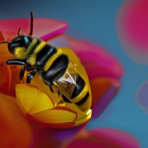 Crystal Glass Bumble Bee at Sunrise