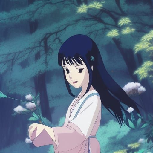 Kaguya Houraisan in Anime Key Visual Style