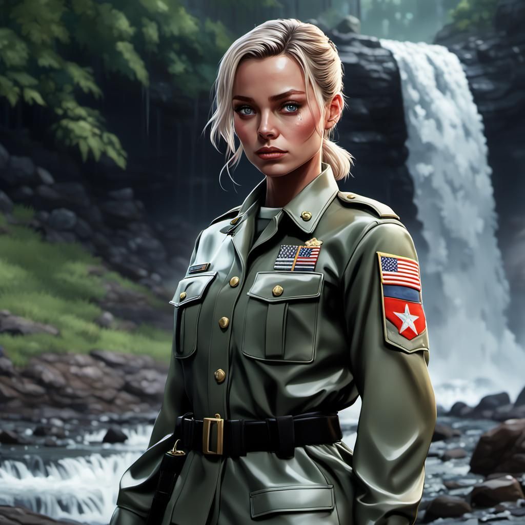 Anime Style Image of Woman in Military Uniform