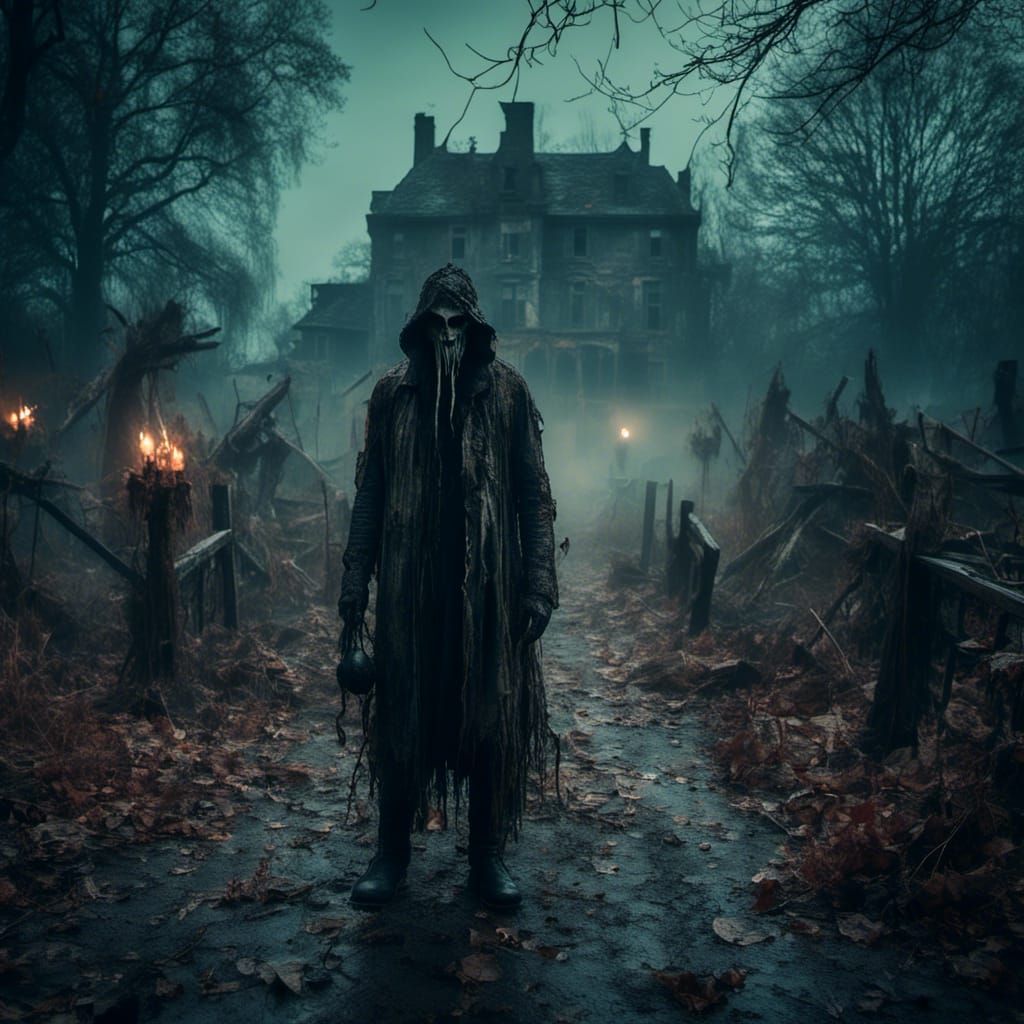 Eerie Haunted Village at Halloween: Spine-Chilling Night