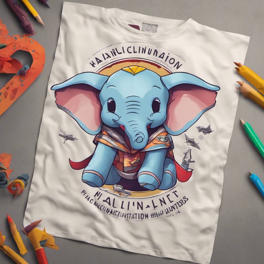 Dumbo Origami T-Shirt Design: Hallucination Hunters