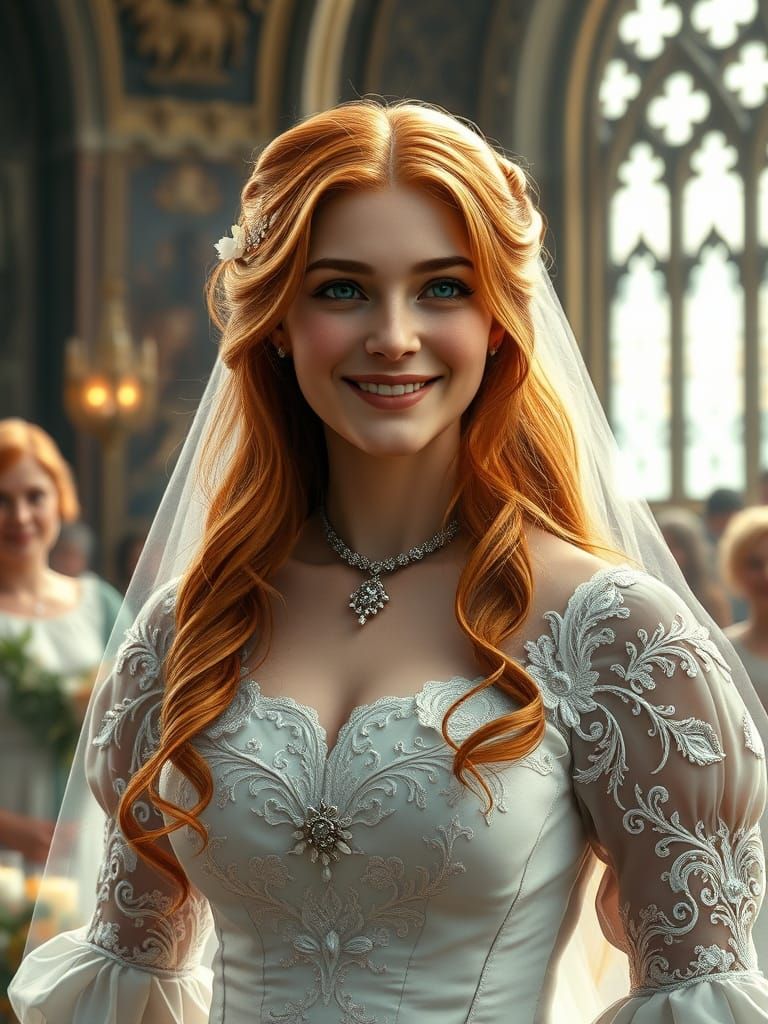 Victorian Bride in Whimsical Fantasy Church