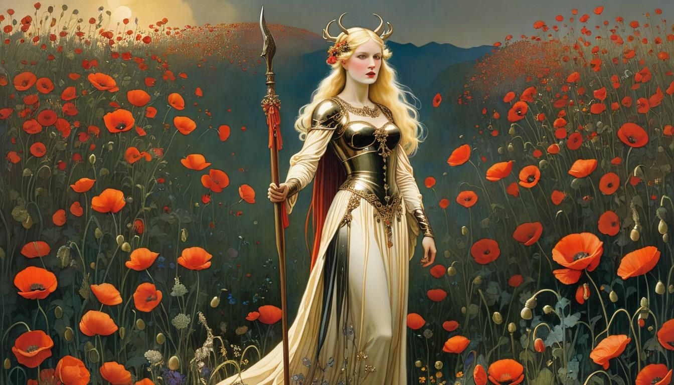 Poppy Field Warrior in Jewel Tones