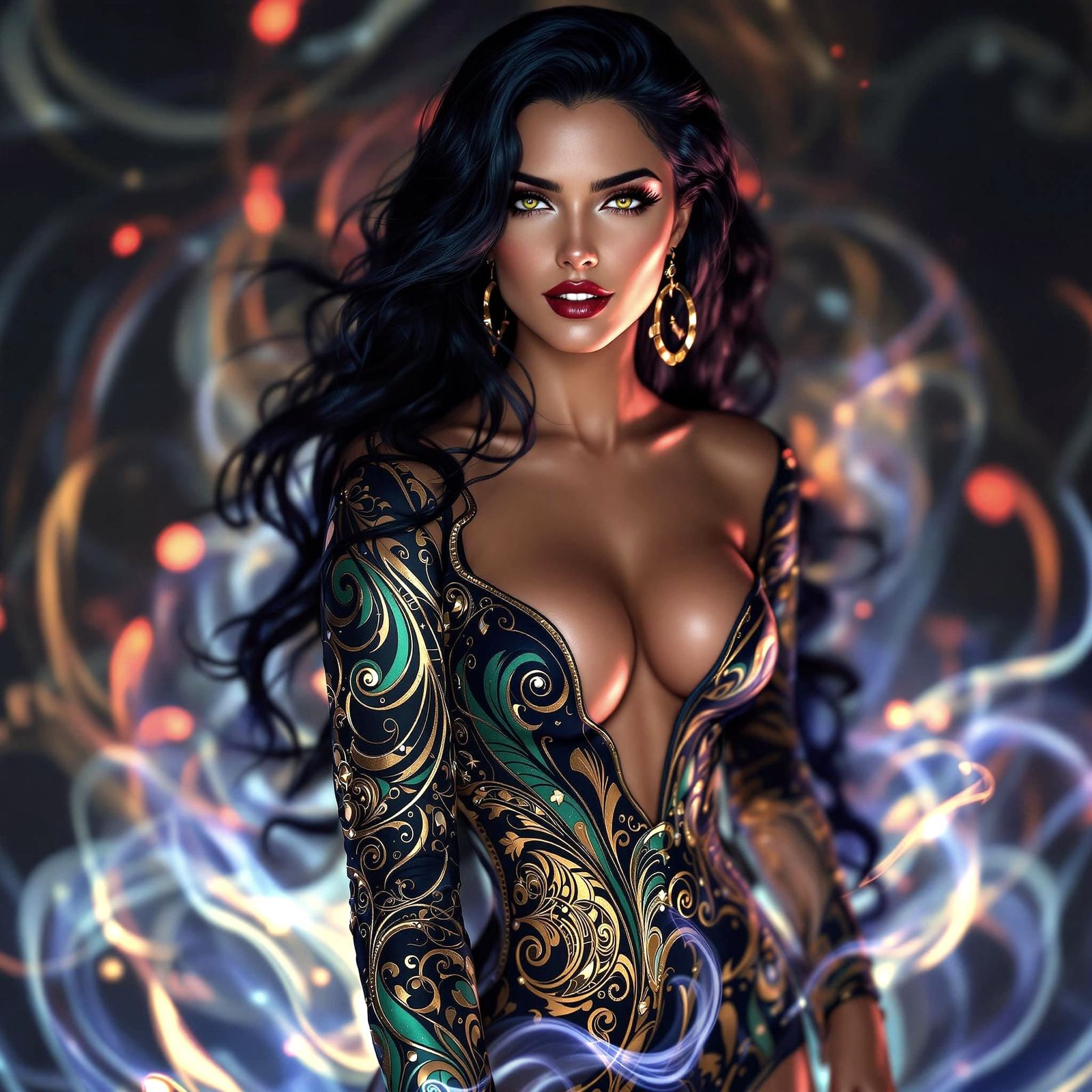 Ethereal Pinup Portrait in Triadic Colors