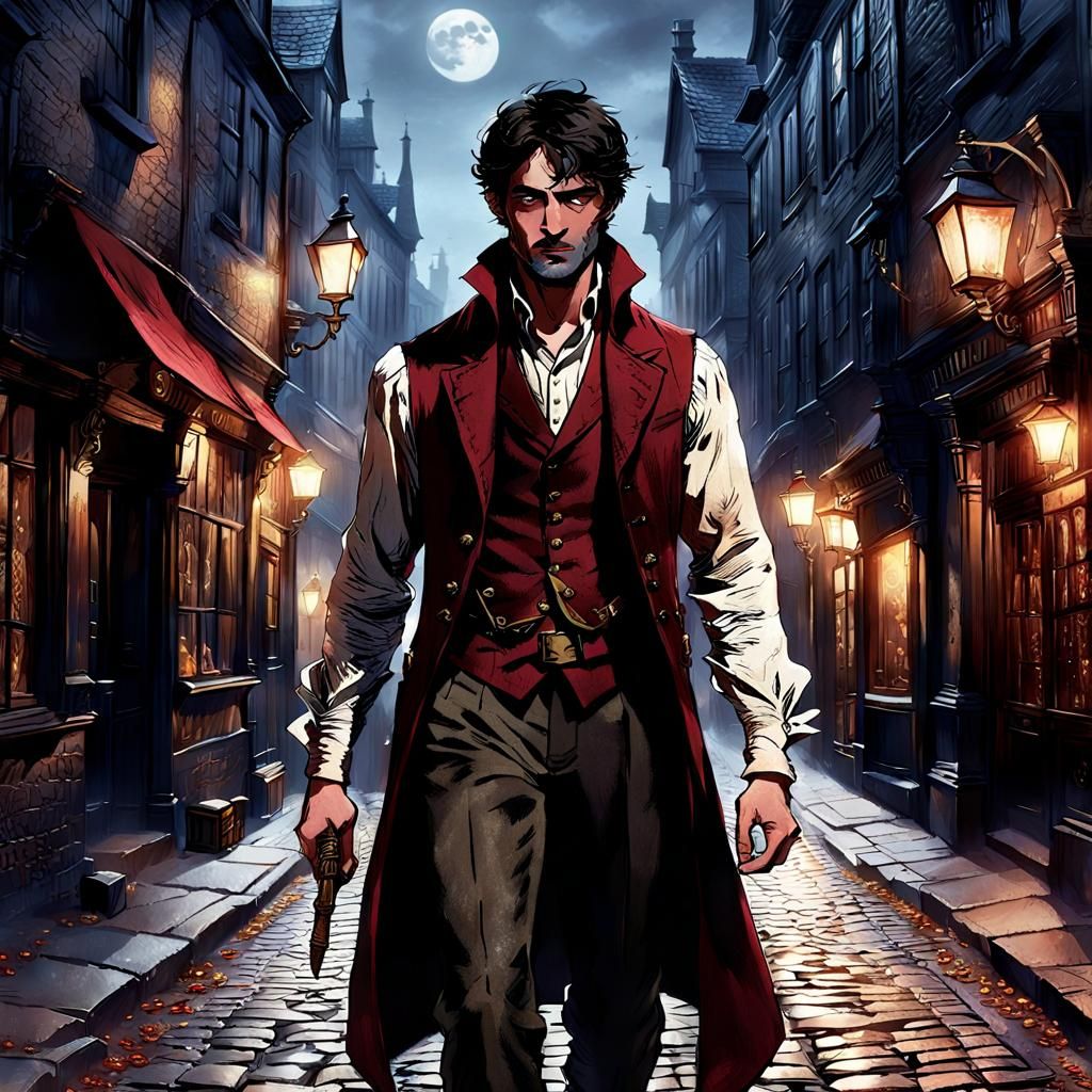 Ezra Thorn: Enigmatic Figure in Crimson Waistcoat