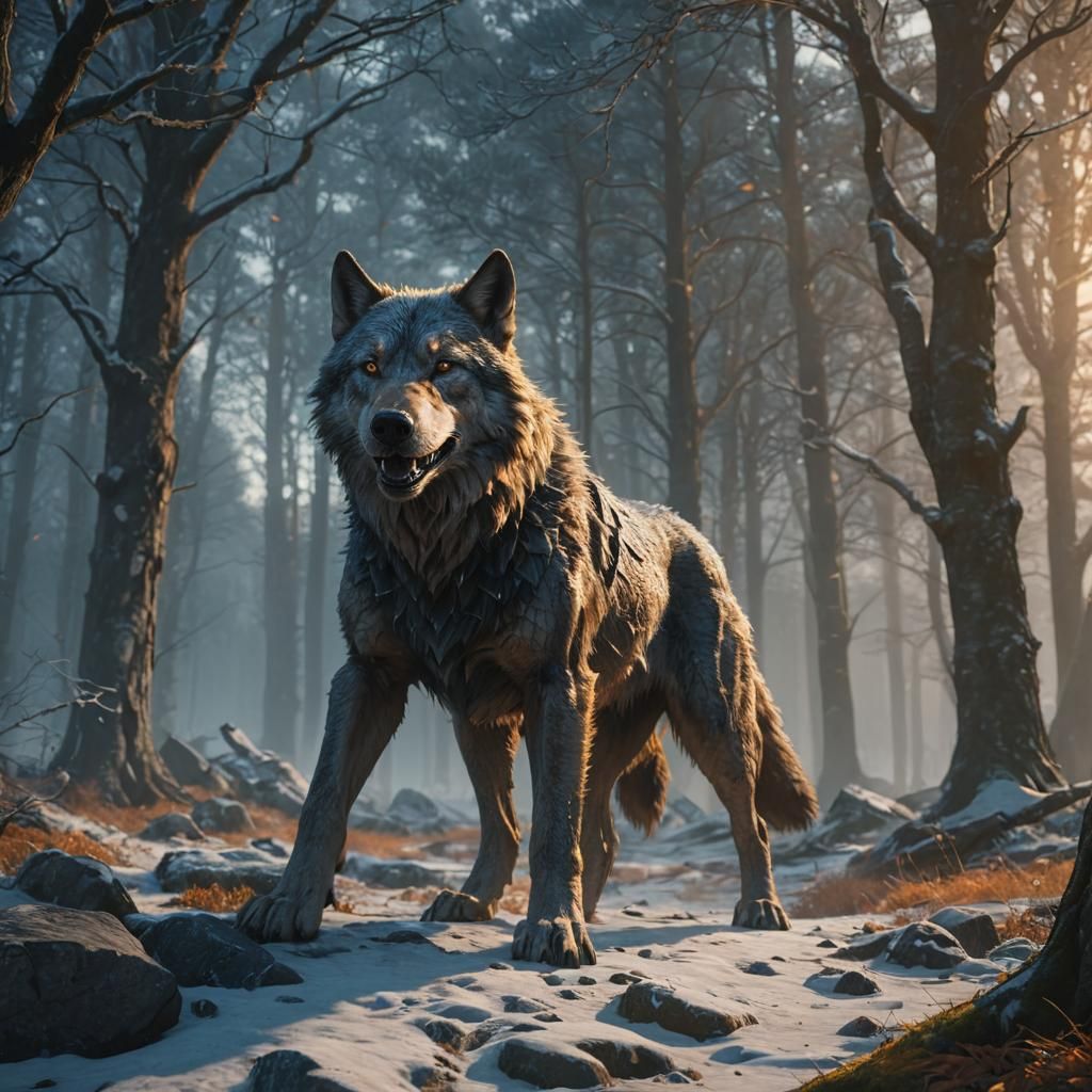 Fenrir Breaks Free: Norse Mythology Concept Art