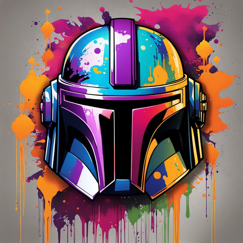 Sabine Wren's Graffiti Mandalorian Helmet Art