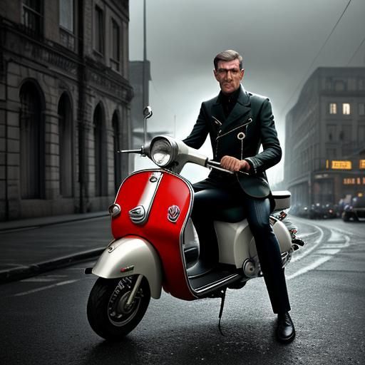 1960s Fashion Mods and Scooters in HDR