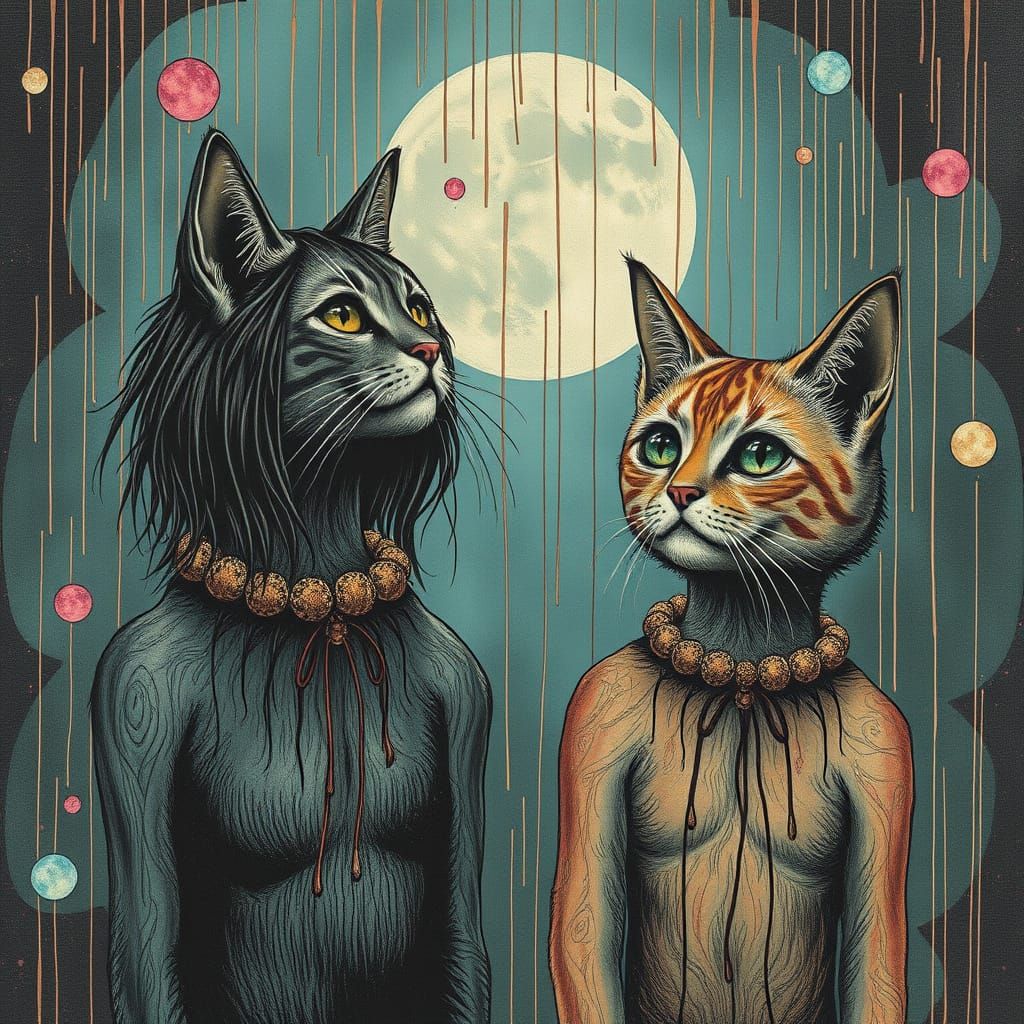 Surreal Rustpunk Cat Girls in Psychedelic Sci-Fi