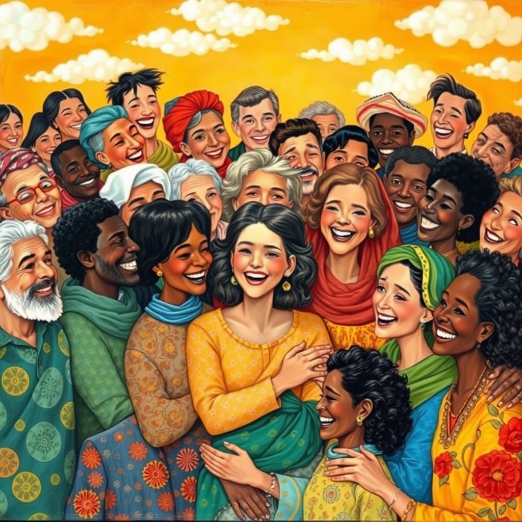 Diverse Crowd Celebrates Joy and Unity