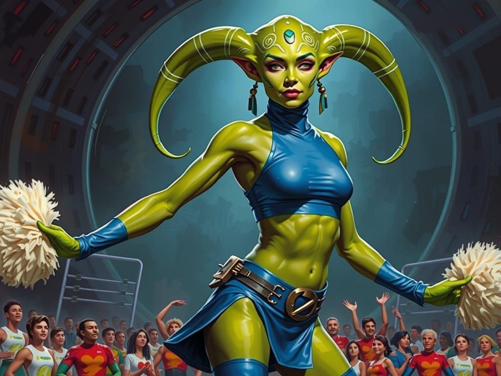 Sensual Twi'lek Cheerleader in Exotic, Alien Beauty