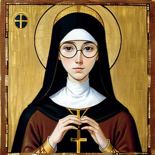 Nun in Byzantine Cloister, Classical Art Style