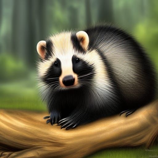 Beaver Skunk Hybrid Animal Detailed Matte Painting