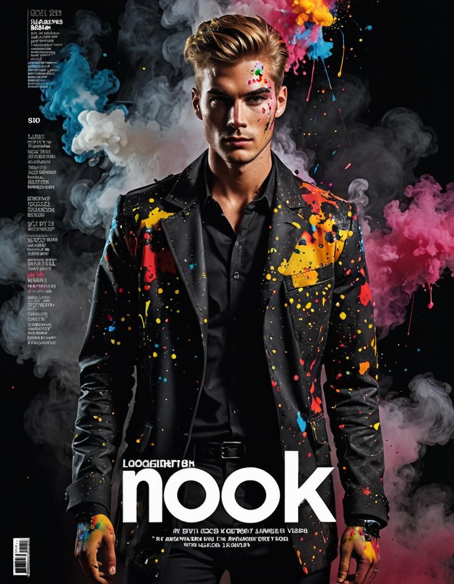 Epic Magazine Cover: Ink-Splattered Supermodel