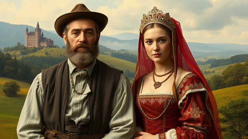 Noble Bohemian Couple in Traditional Attire
