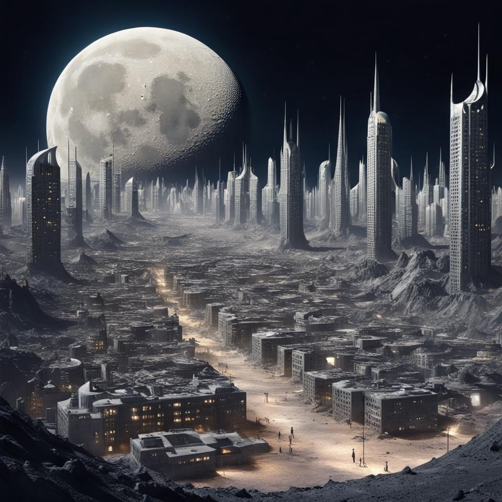 Futuristic City on the Moon