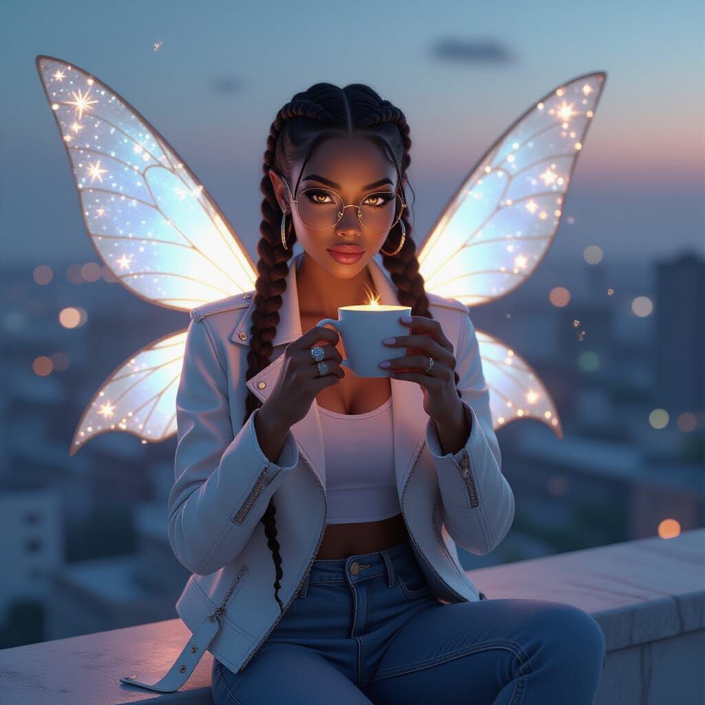 Goddess with Starlight Wings in Fantasy Concept Art