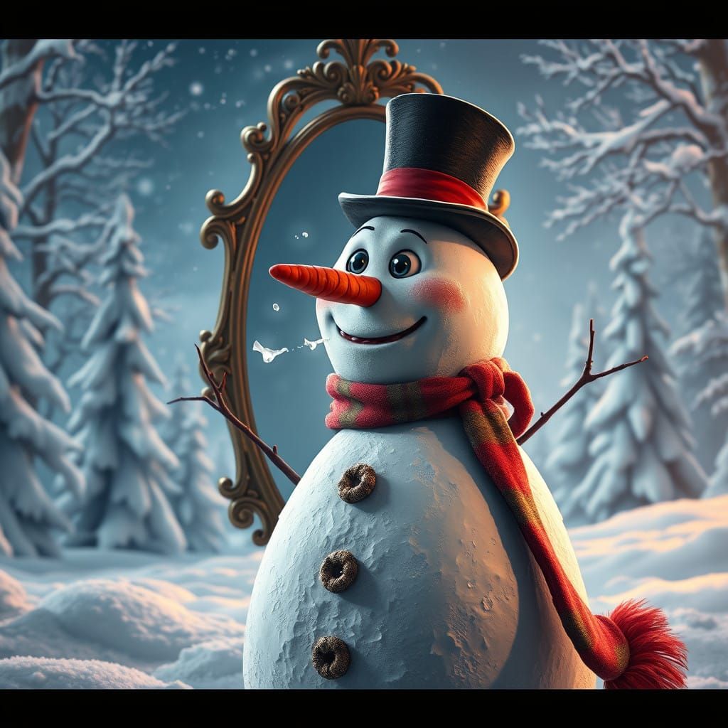 Winter Wonderland Dark Fantasy Snowman