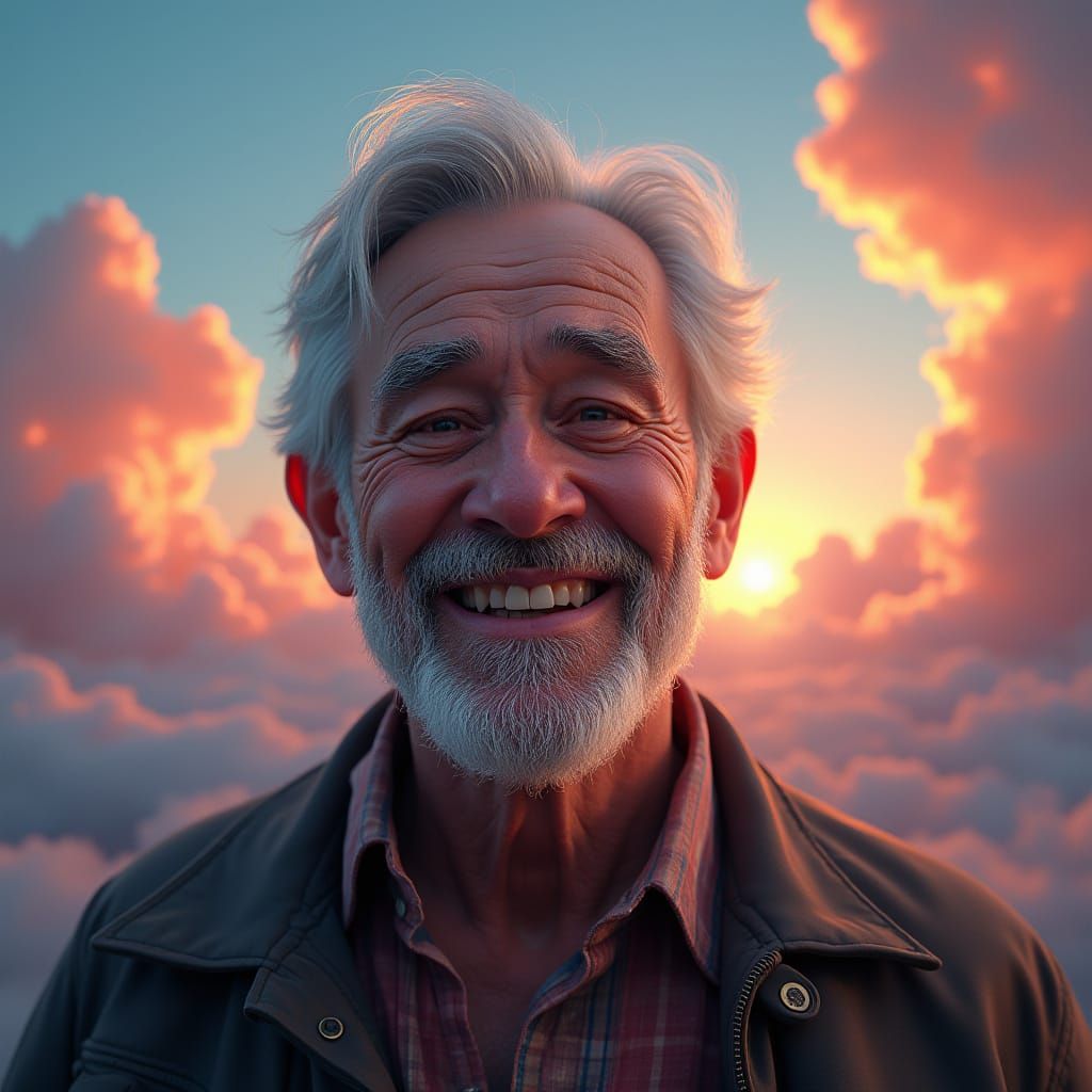 Distinguished Gentleman Against a Celestial Backdrop