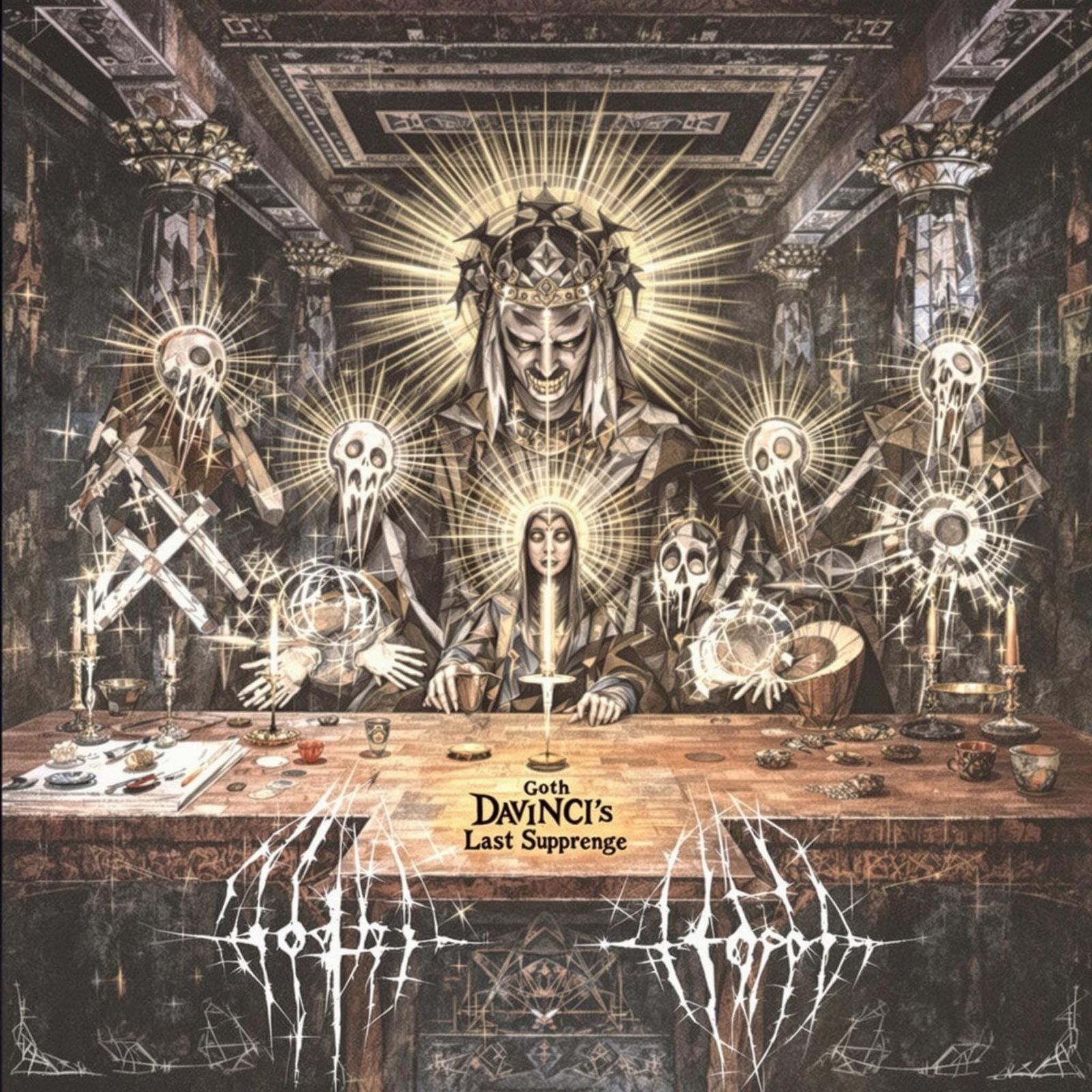 Goth Leonardo da Vinci's Last Supper in Grunge Style