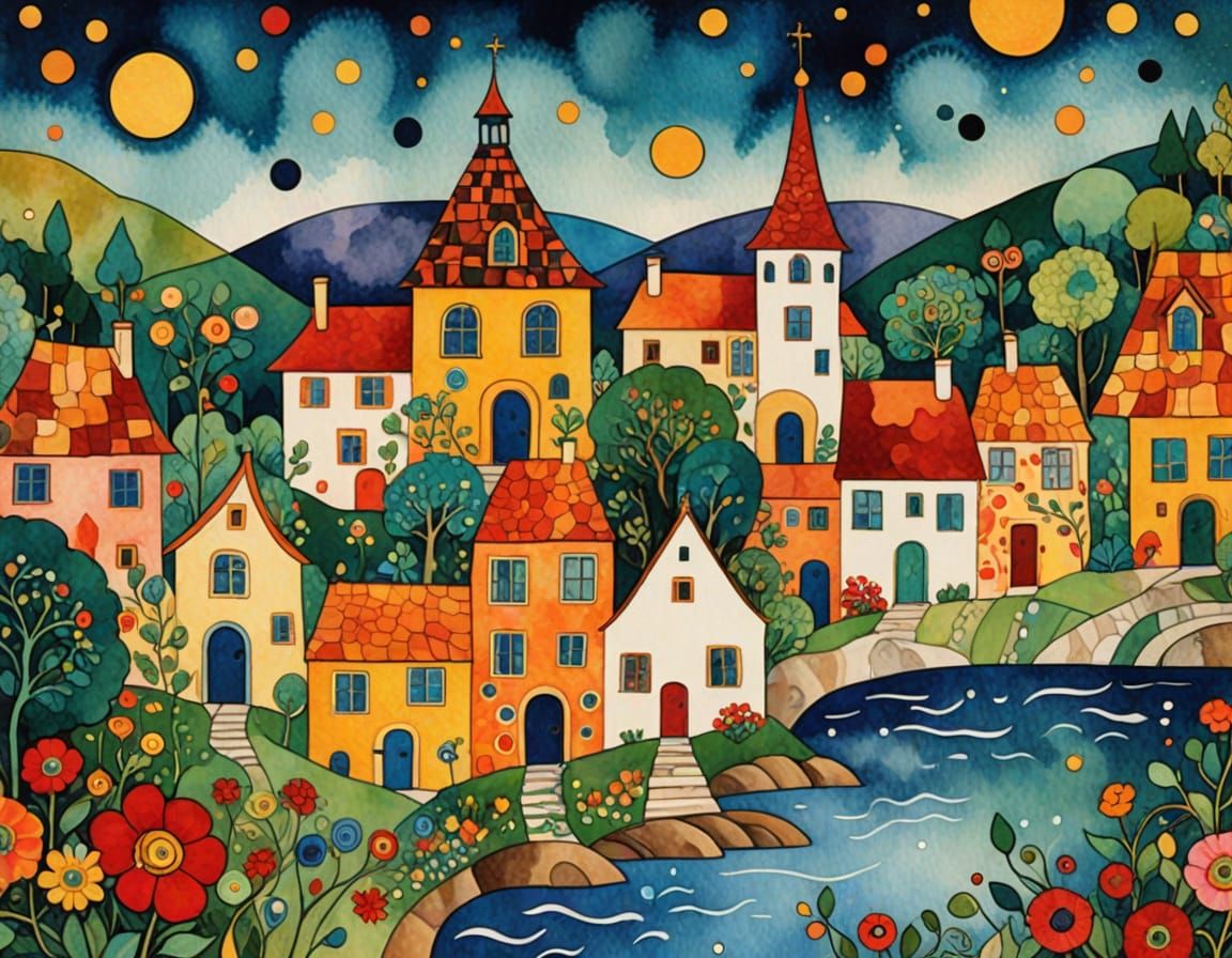 Art Nouveau Village Inspired by Folk Art