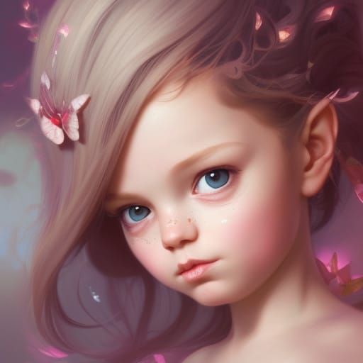 Adorable Fairy Baby Portrait in Detailed Digital Art