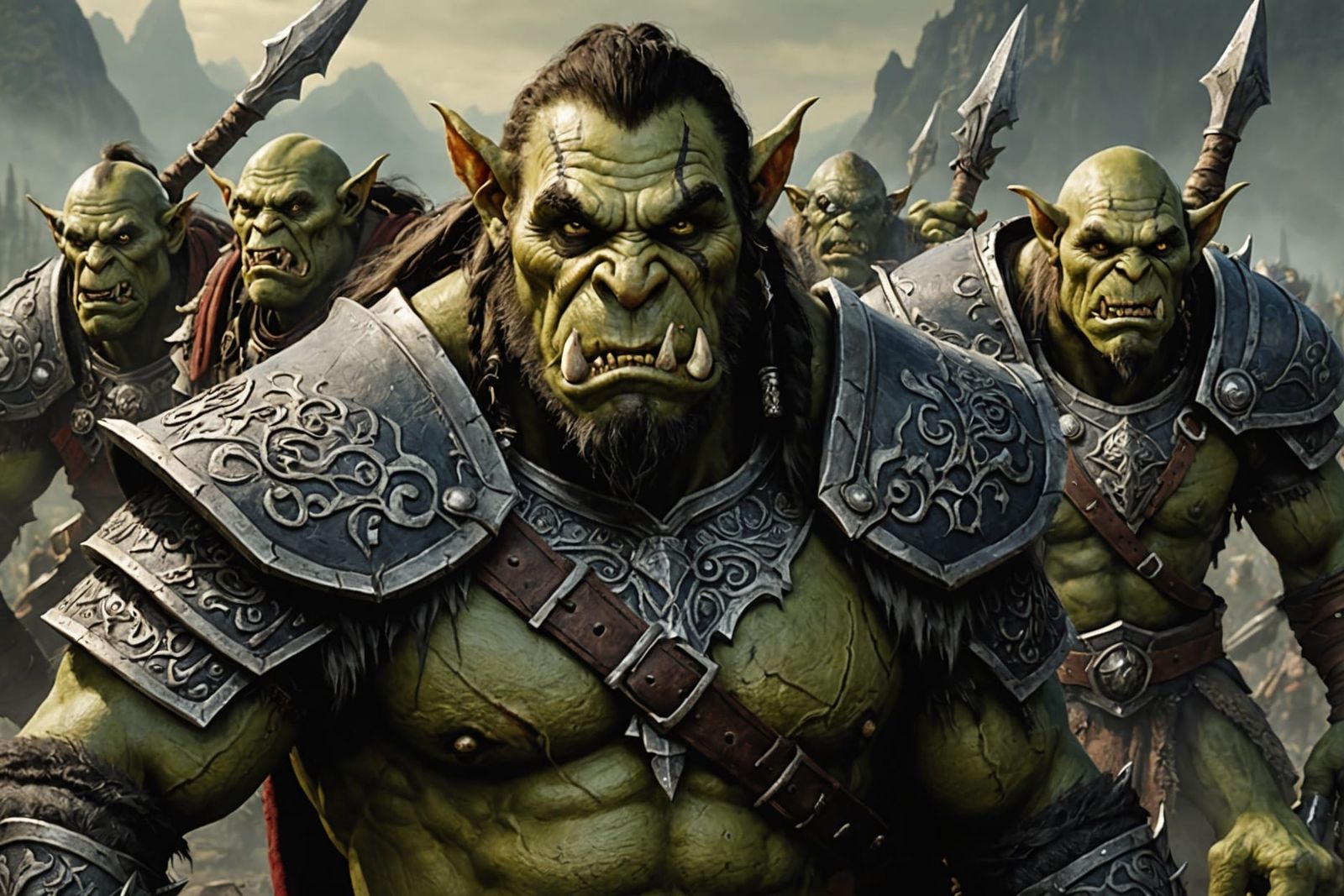 Ornate Orcs: A Fantasy Painting of Strength and Wisdom