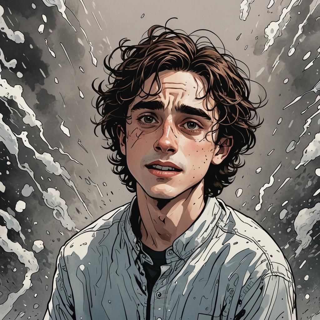 Timothee Chalamet Sneeze in Comic Book Art