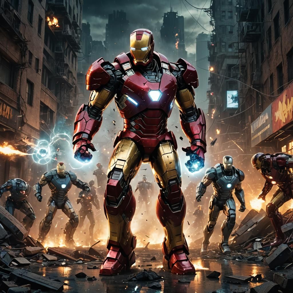 Epic Iron Man vs War Machine Battle Scene
