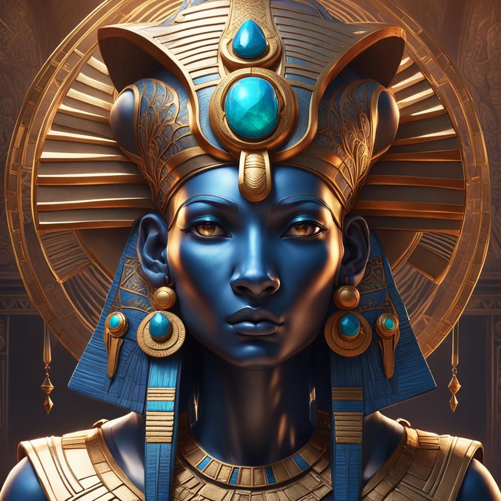 Sekhmet: Egyptian Goddess Portrait in Hyperdetailed Style