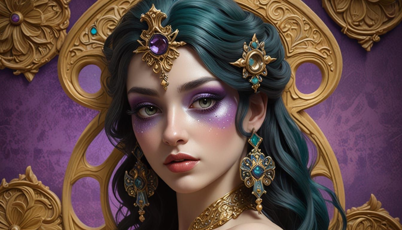 Art Nouveau Puzzle Box in Vibrant Embossed Relief