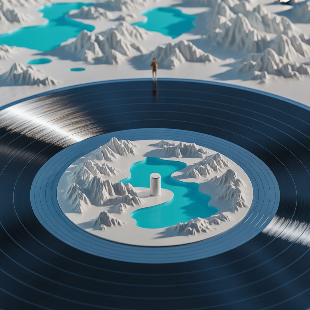 Vinyl Grooves Reveal Miniature Landscape