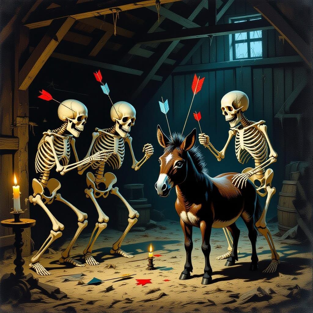 Skeleton's Macabre Pin the Tail Game