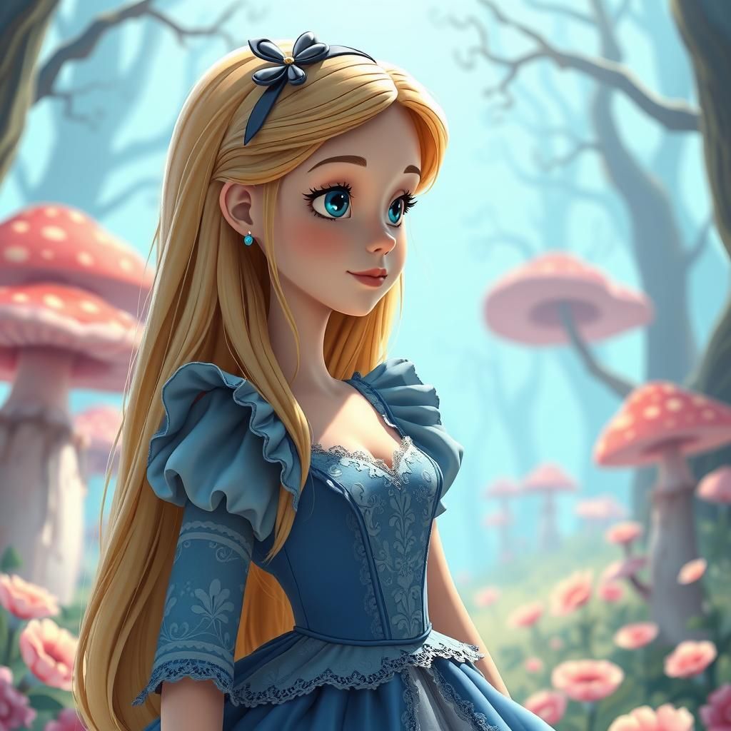 Alice in Wonderland in Don Bluth Animation Style