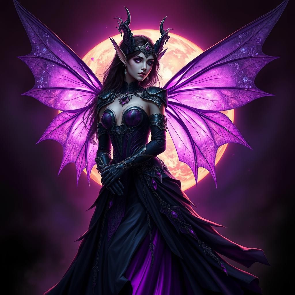 Dark Elf Warrior Princess in Goth Style