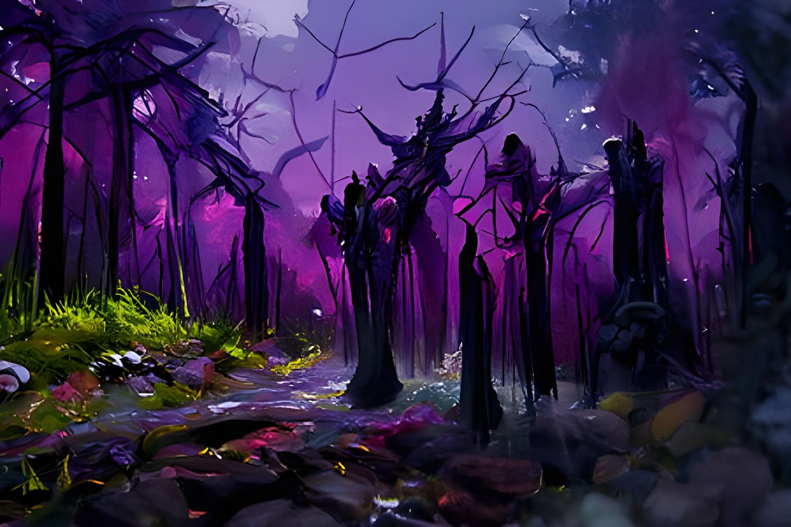 Deep Purple Woods of the Coven Landscape