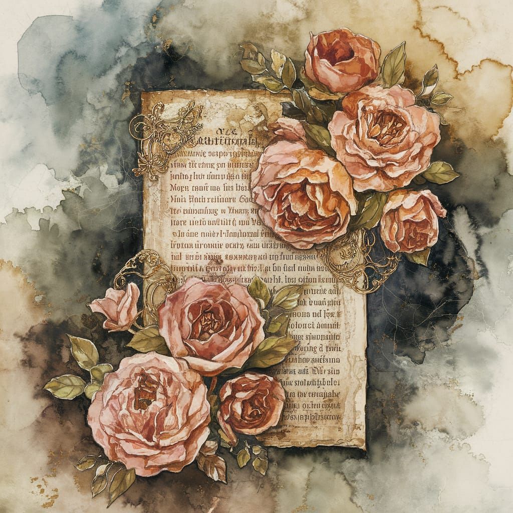 Elegant Renaissance-Inspired Art Journal Page