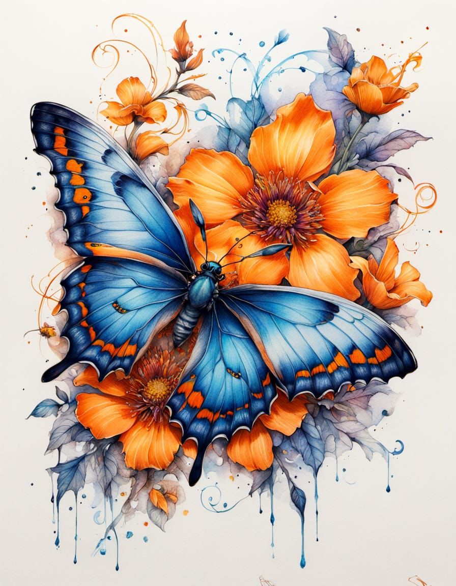 Butterfly Tattoo Design with Intricate Details
