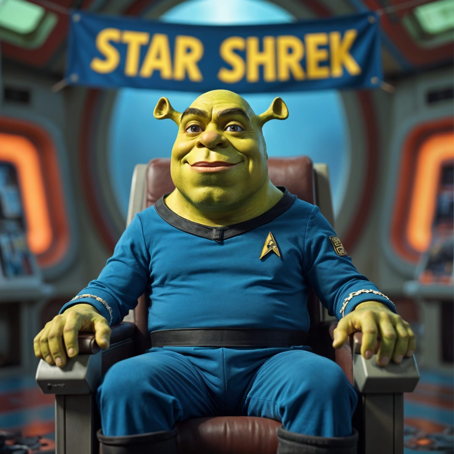 Shrek Commands the USS Enterprise in Star Trek