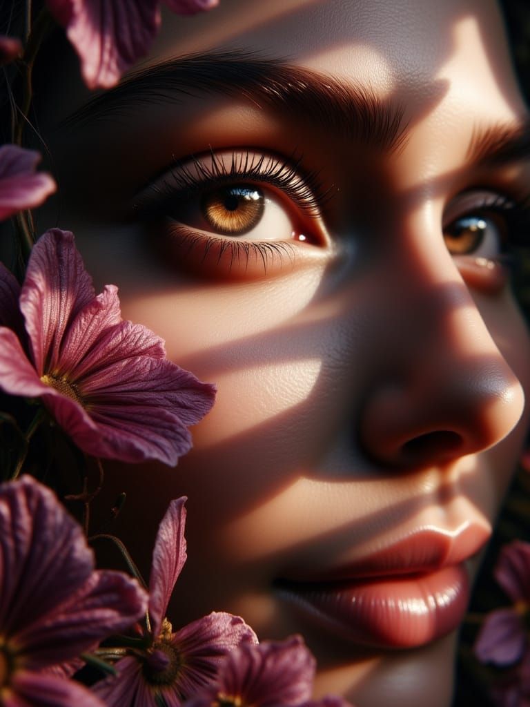 Striking Black and White Portrait of a Woman's Eye