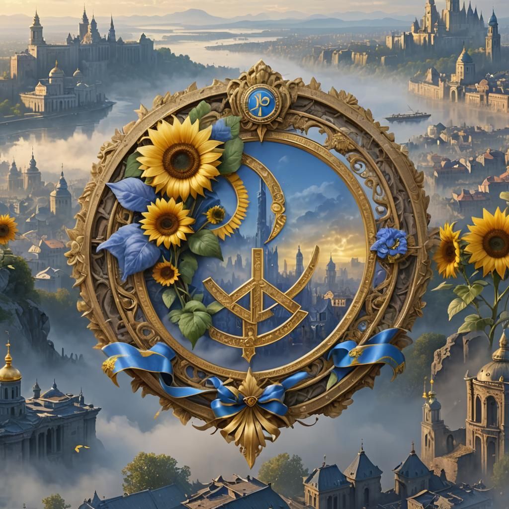 Emblem of Peace and Victory in Digital Art