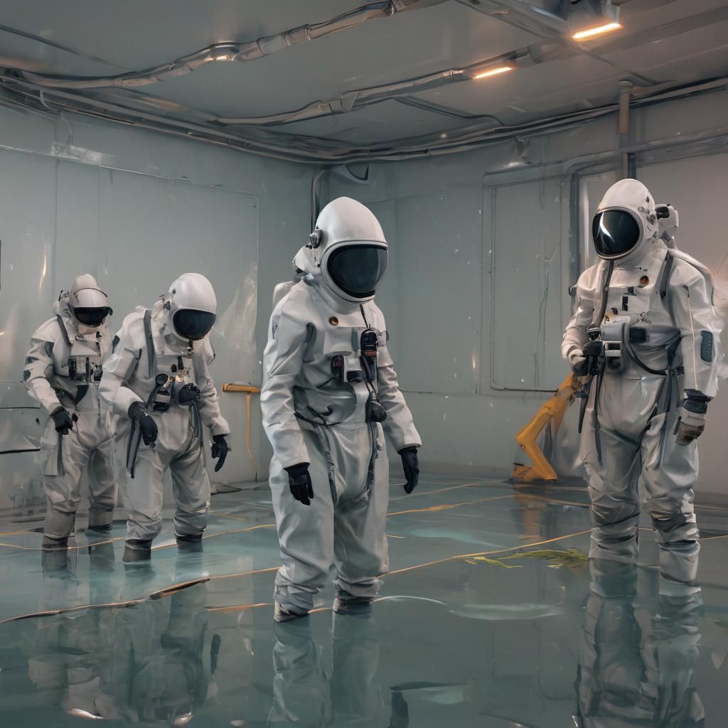 Surreal Underwater Research Center in Retro Videogame Style