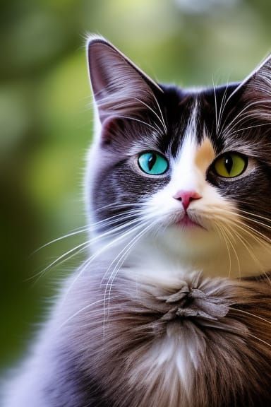 Cartoon Cat's Selfie in a Hazy Atmosphere