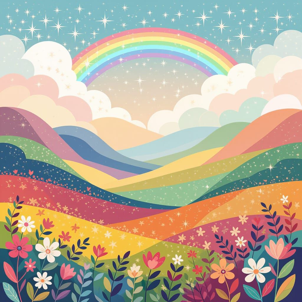 Abstract Rainbow Valley in a Fairy-tale Landscape