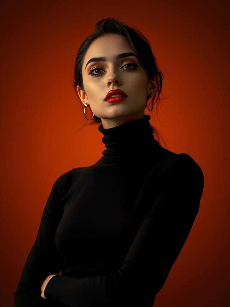 Ethereal Sepia Goddess in Avant-Garde Fashion