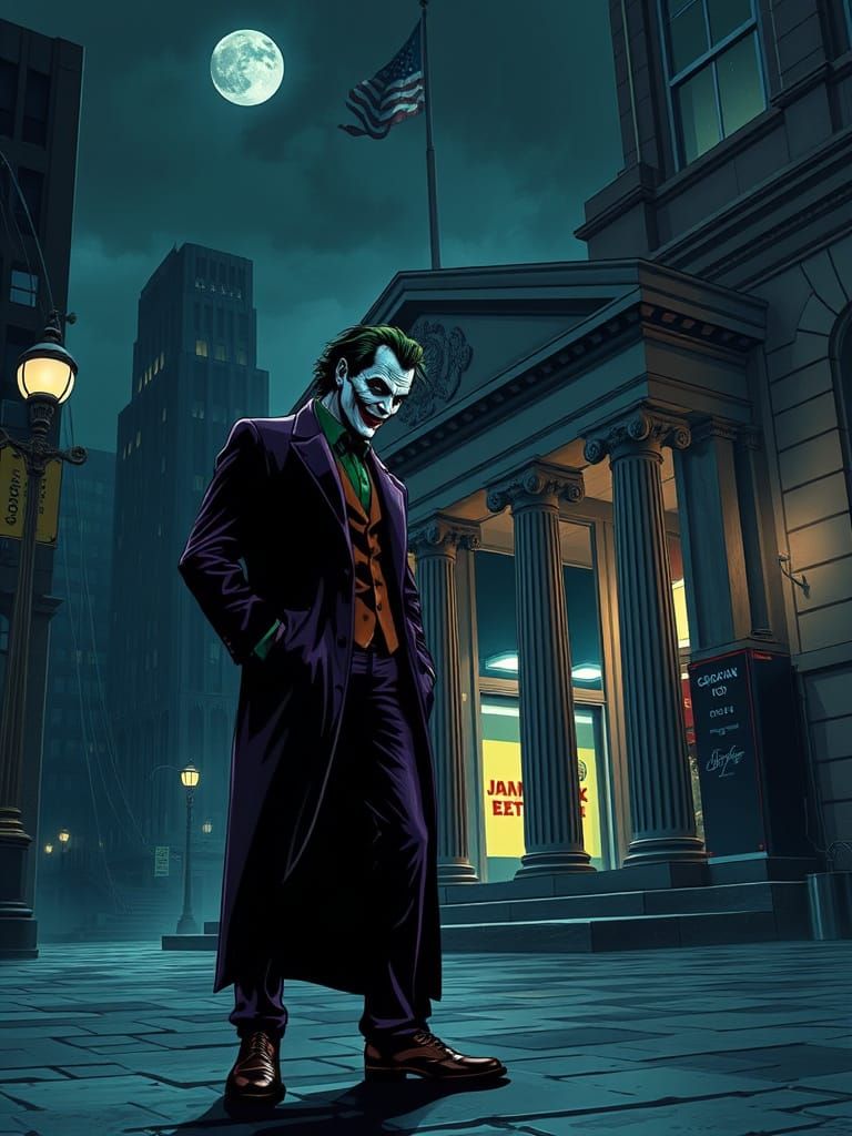 The Joker in Gotham: Comic Book Style