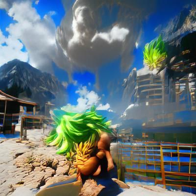 Dragon ball z broly powering up anime HDR Unreal Engine