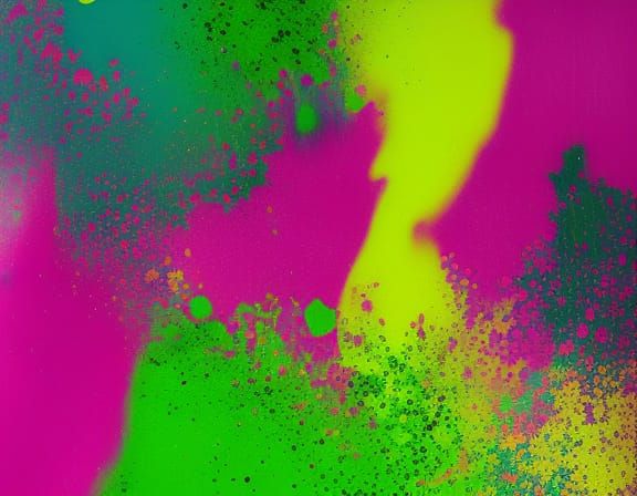Green and Magenta Paint Splatter Color Gradient